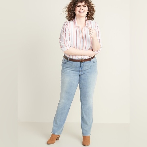 Old Navy Light Blue High-Rise Boot-Cut Jeans - Picture 1 of 9